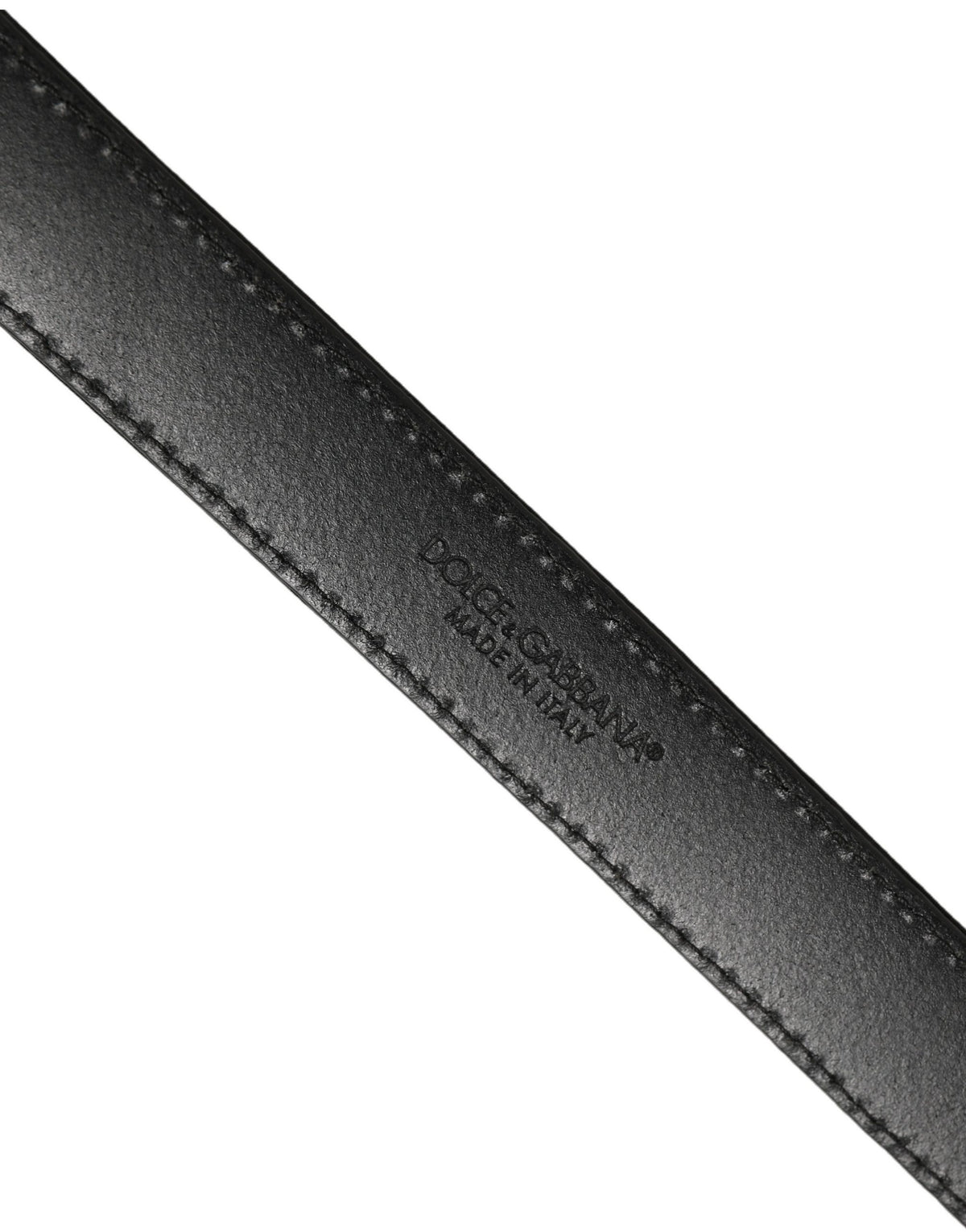 Dolce & Gabbana Black Canvas Leather Gold Metal Buckle Belt