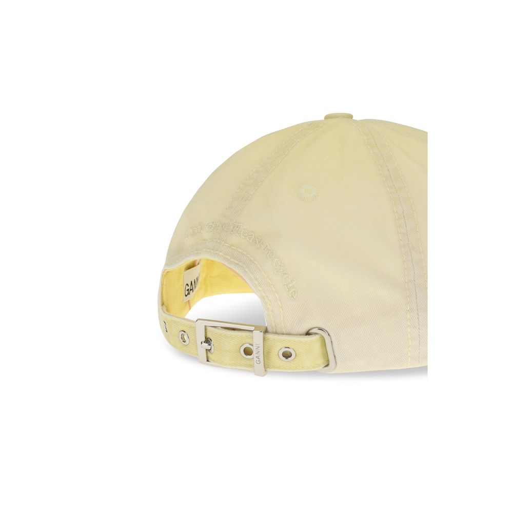 Ganni Beige Cotton Cap (Baseball Hat)