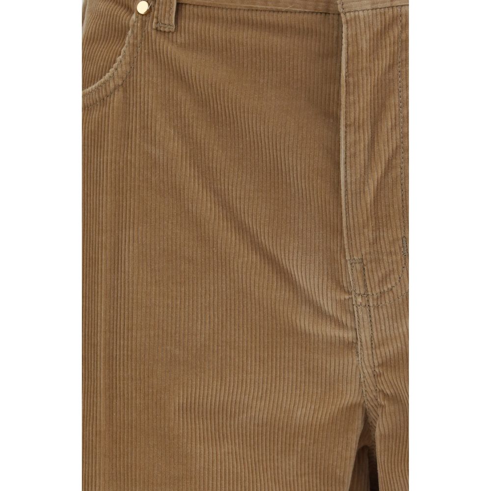 Max Mara Brown Cotton Casual Pants