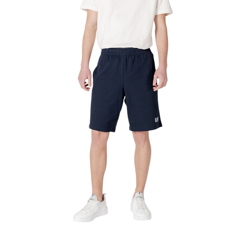 EA7 Emporio Armani Blue Cotton Bermuda Shorts