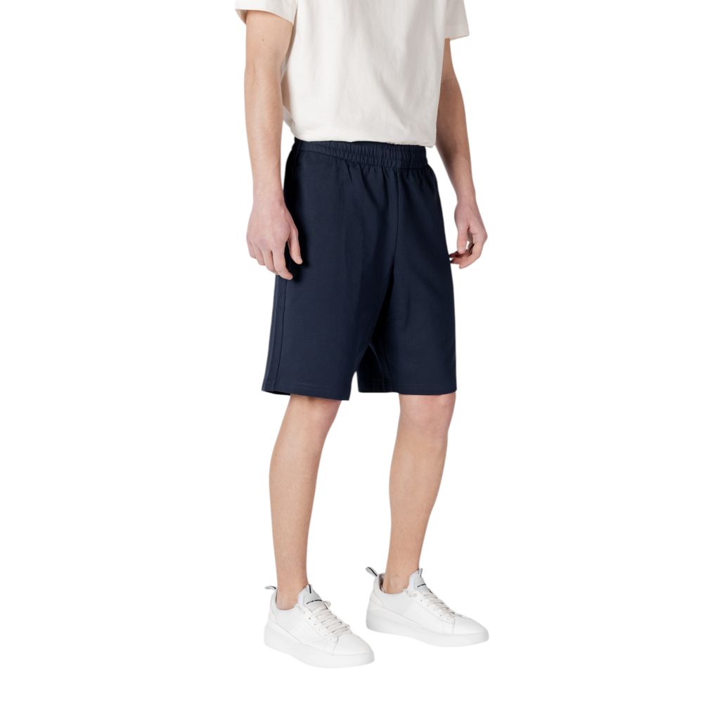 EA7 Emporio Armani Blue Cotton Bermuda Shorts
