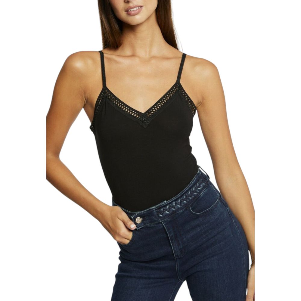 Morgan De Toi Black Viscose Tank Tops