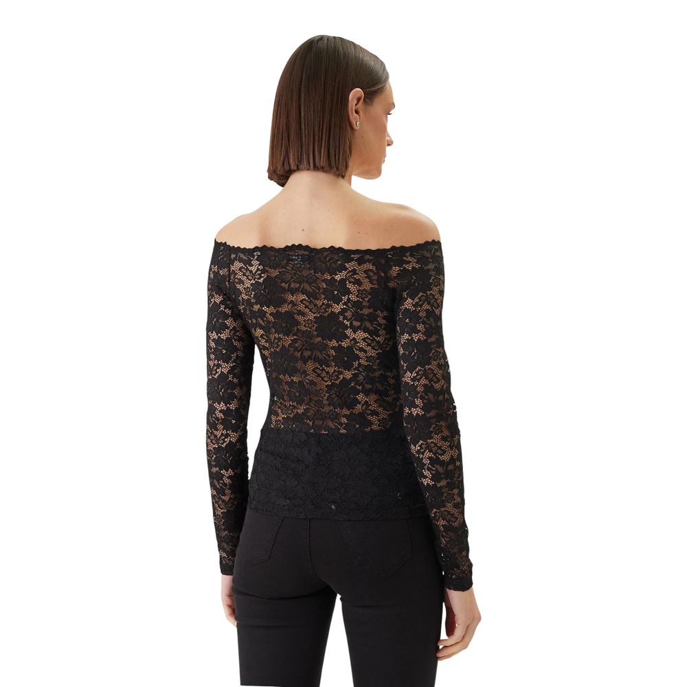 Morgan De Toi Black Polyamide Long Sleeve T-Shirt