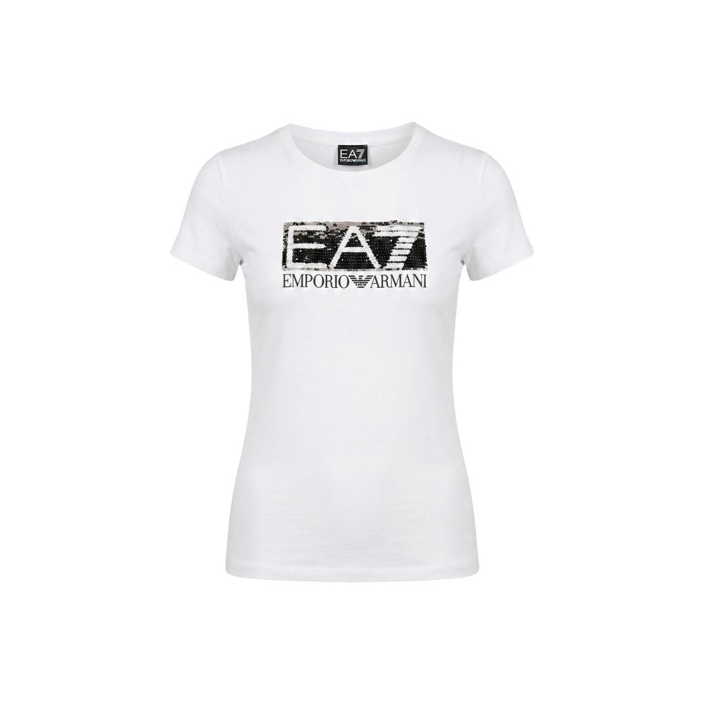 EA7 Emporio Armani White Cotton T-Shirt