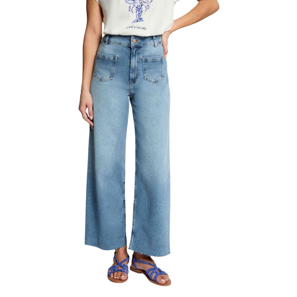Morgan De Toi Blue Cotton Relaxed Fit Jeans