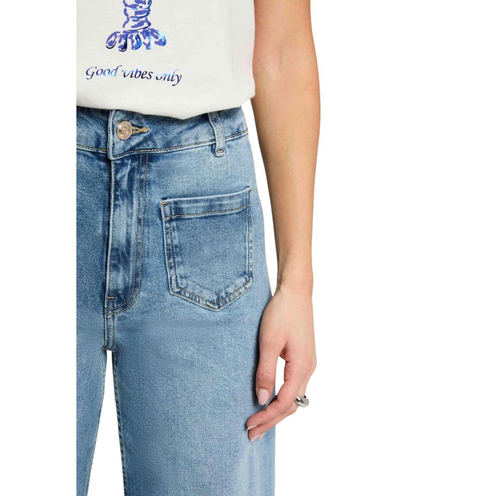 Morgan De Toi Blue Cotton Relaxed Fit Jeans