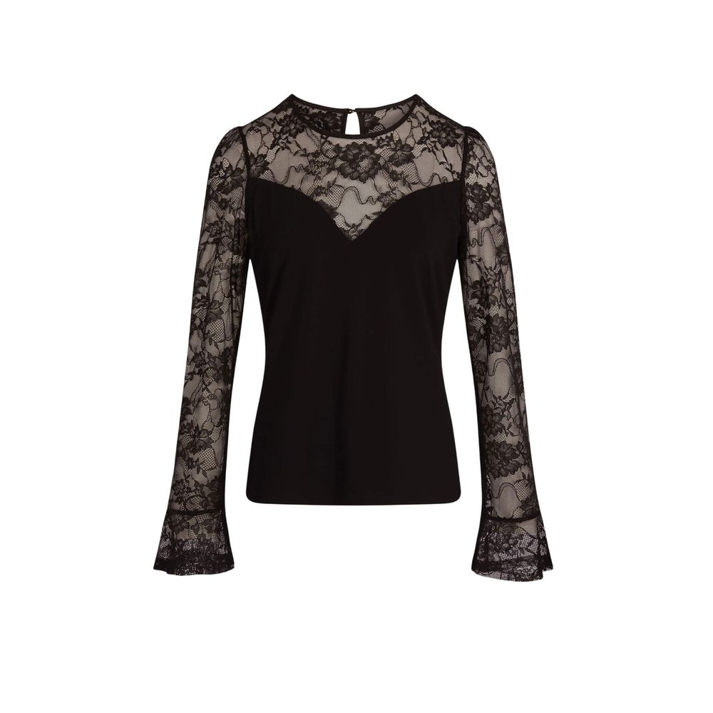 Morgan De Toi Black Viscose Long Sleeve T-Shirt