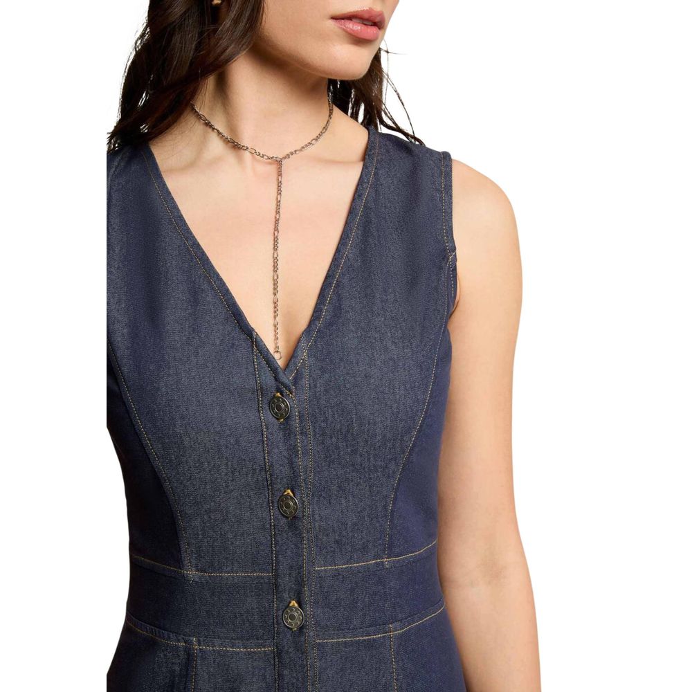 Morgan De Toi Blue Cotton Long Dress