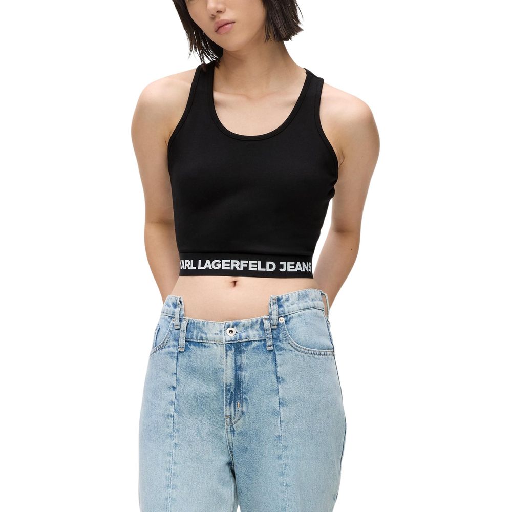 Karl Lagerfeld Black Viscose Top