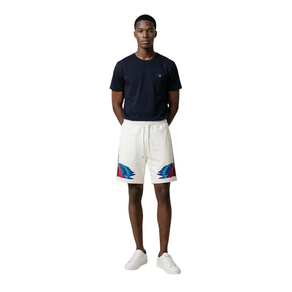 County of Milan Cream Cotton Bermuda Shorts