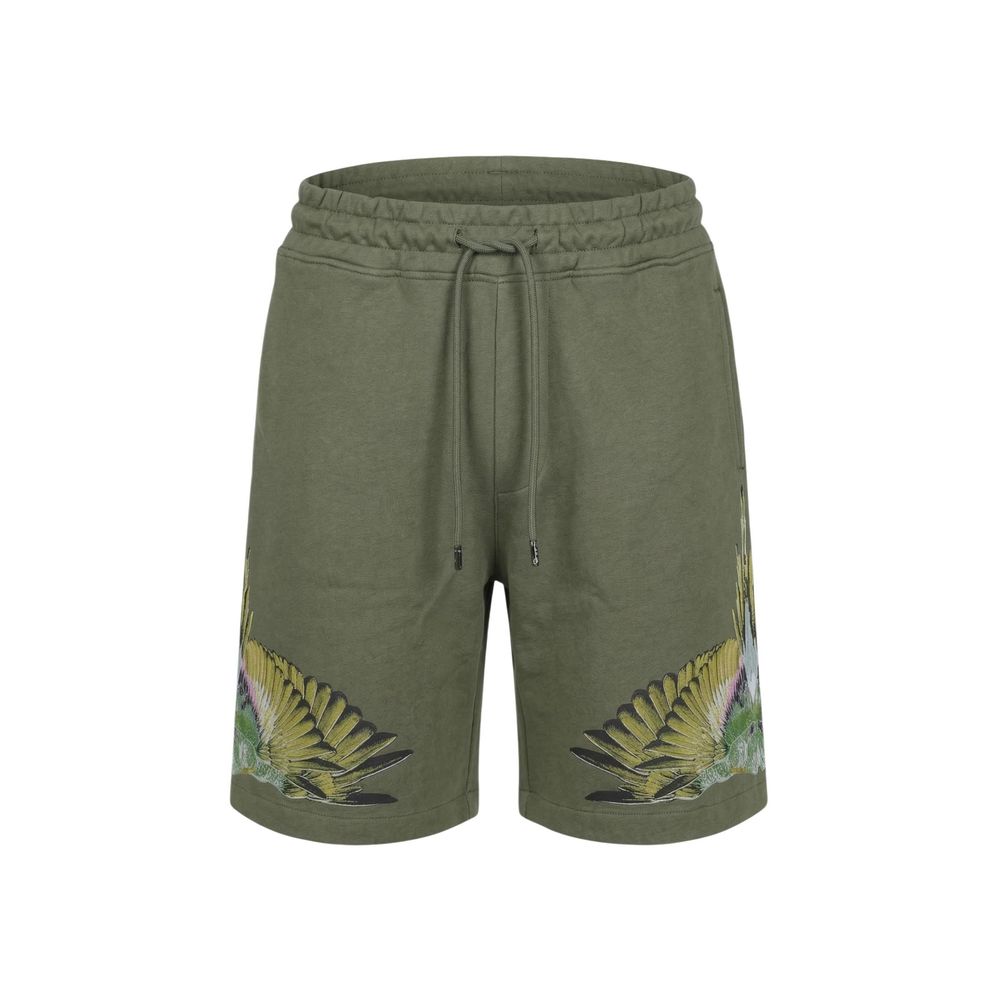 County of Milan Green Cotton Bermuda Shorts