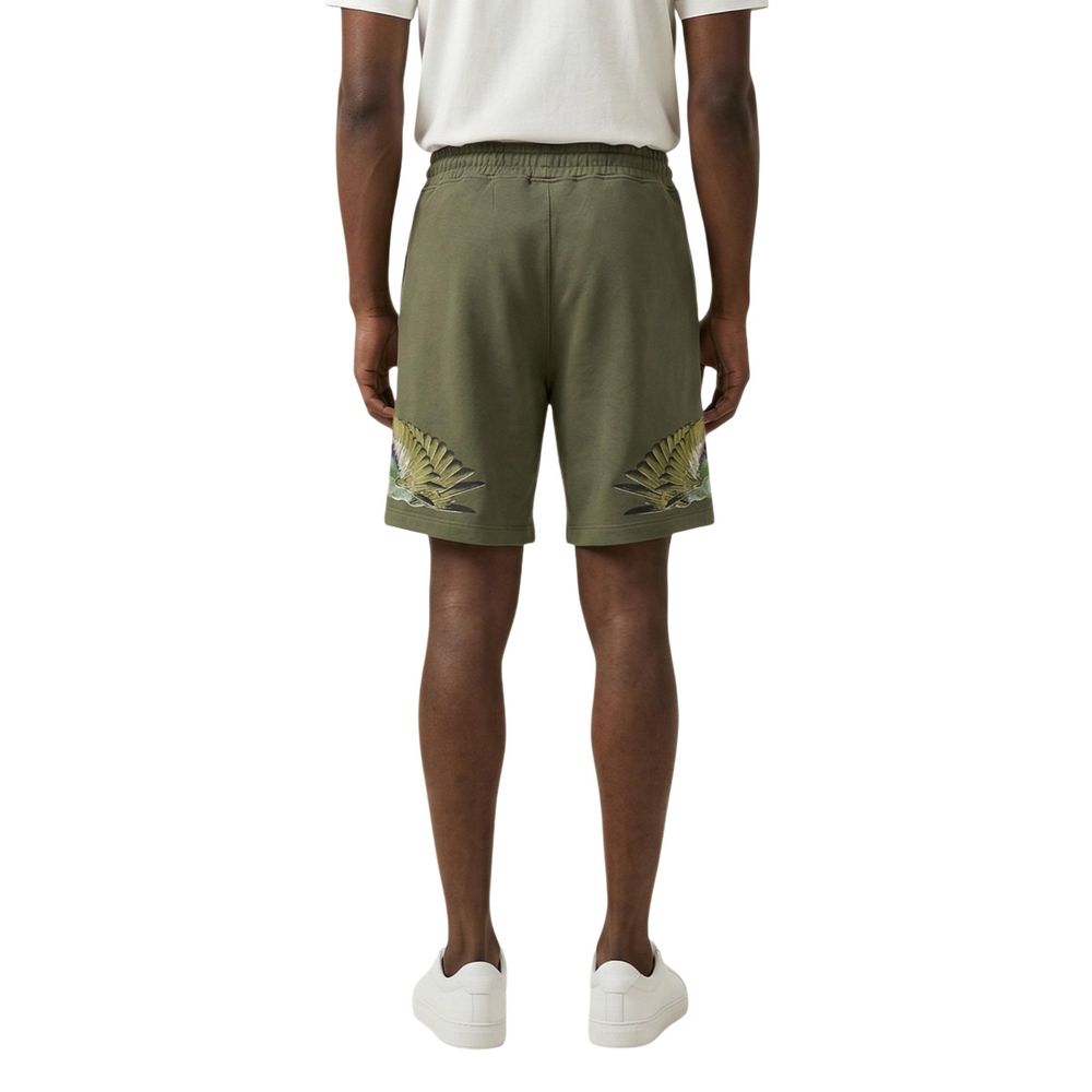 County of Milan Green Cotton Bermuda Shorts