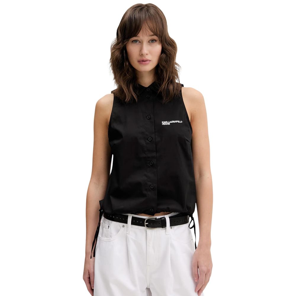 Karl Lagerfeld Black Cotton Shortsleeve Shirt