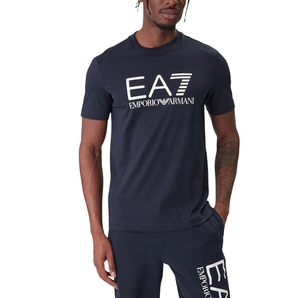 EA7 Emporio Armani Blue Cotton T-Shirt
