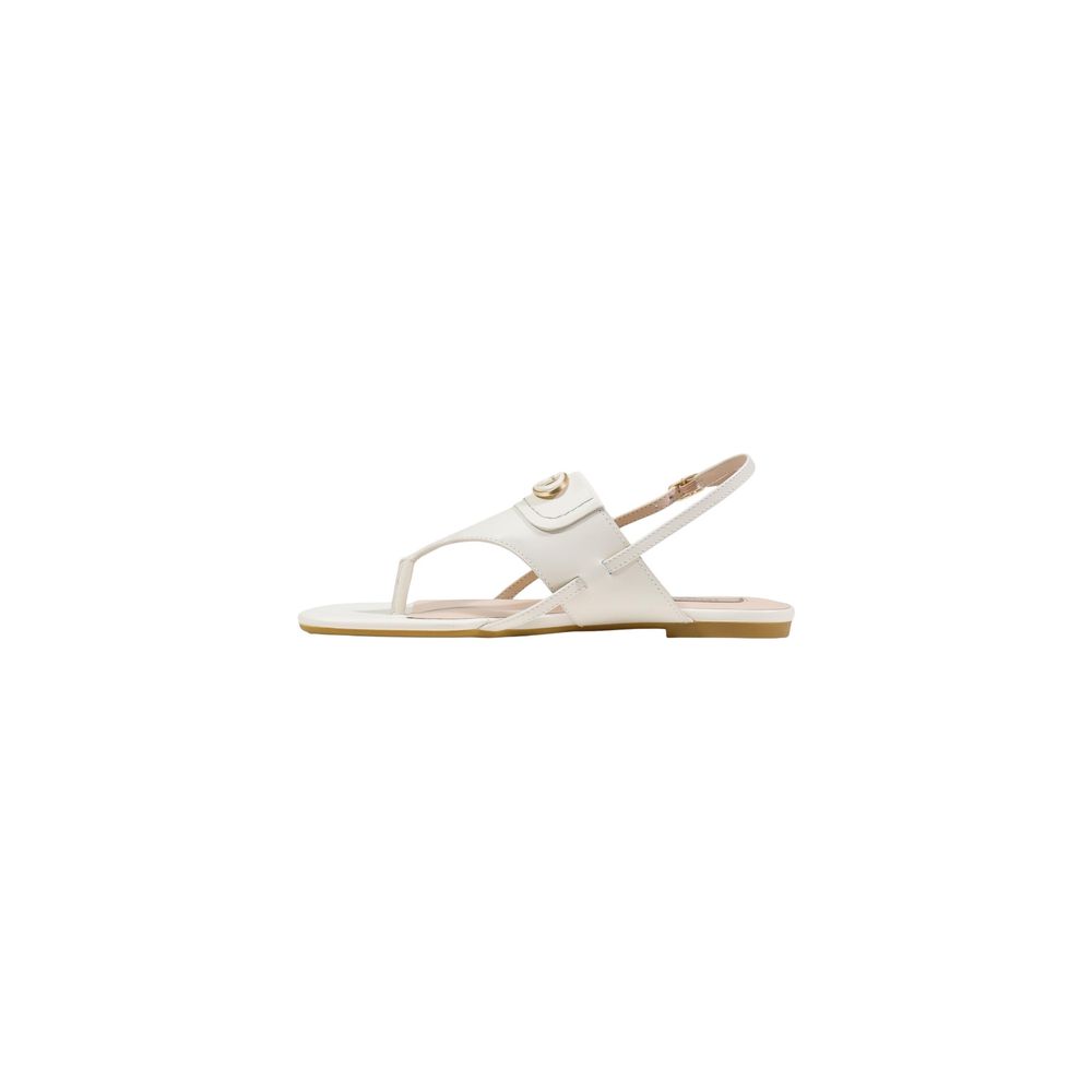 Liu Jo Beige Leather Flat Sandals