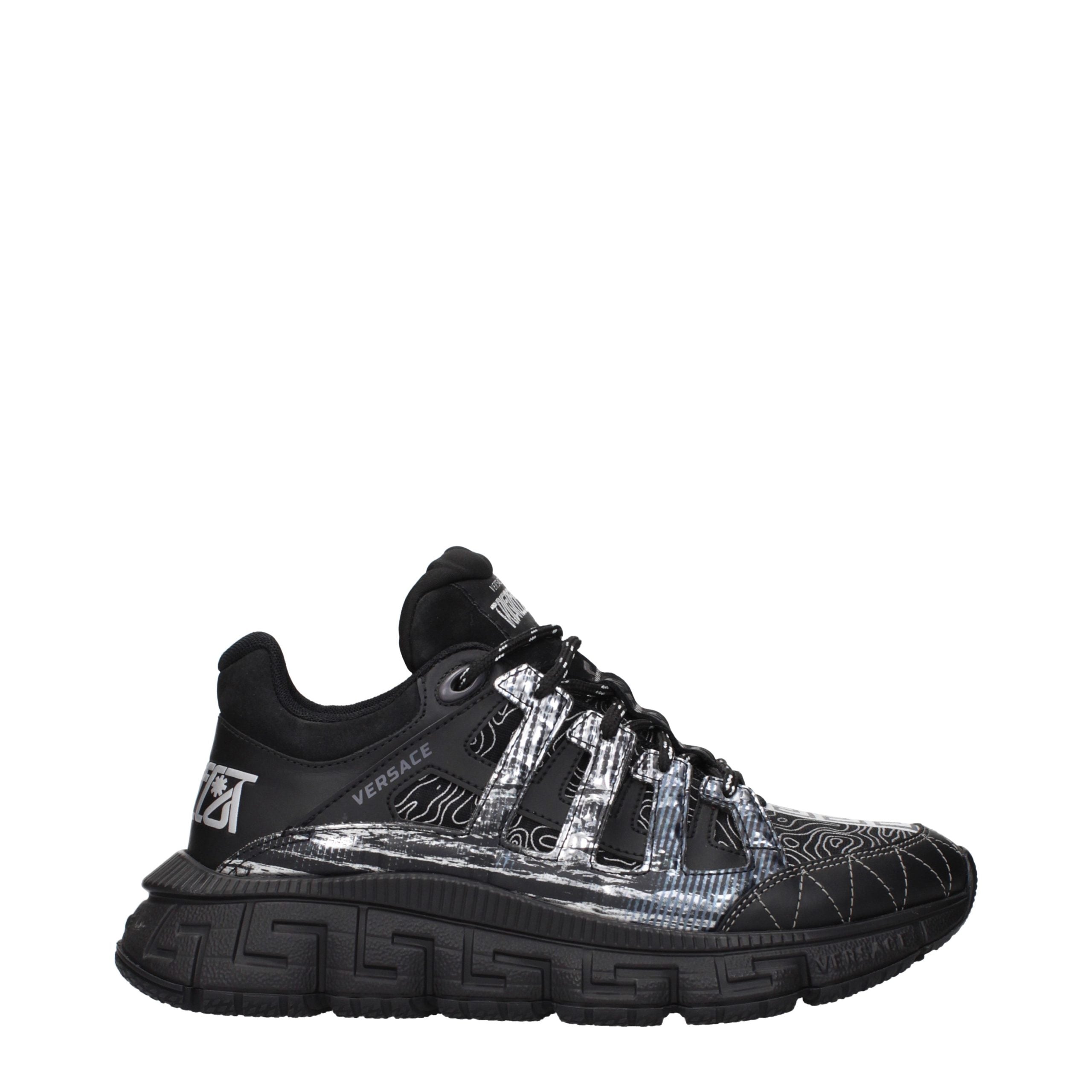 Versace Black Fabric Athletic Sneakers