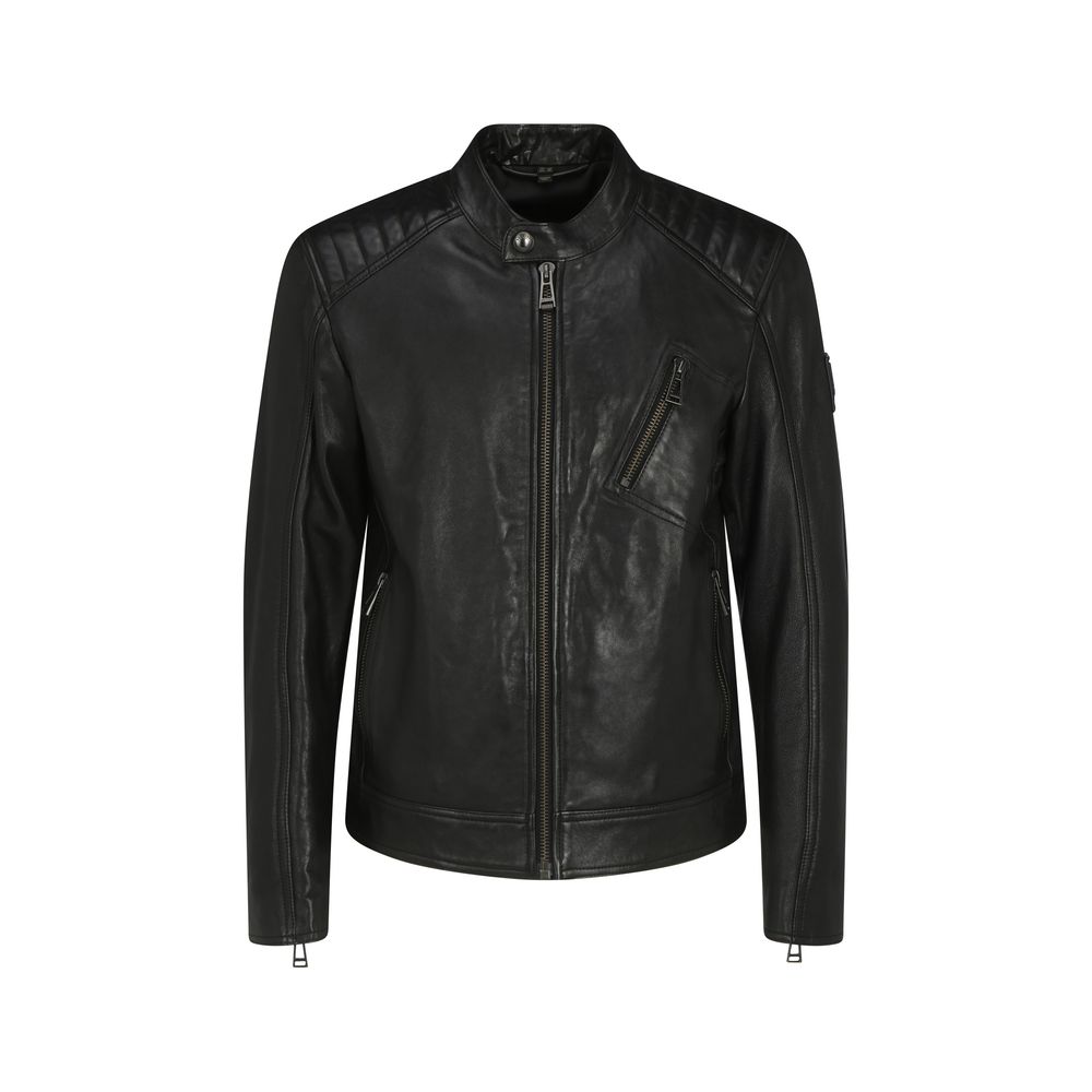 Belstaff Black Aries Leather Jacket