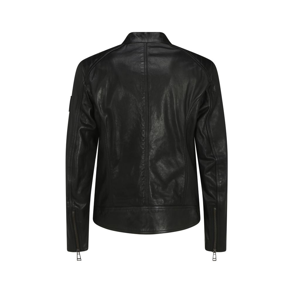 Belstaff Black Aries Leather Jacket