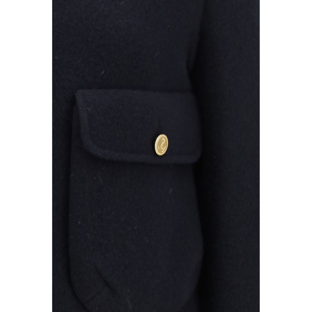 Thom Browne Blue Wool Full-Length Jacket