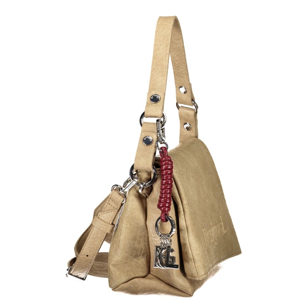 Desigual Beige Women's Bag with Removable Strap and Compartments
