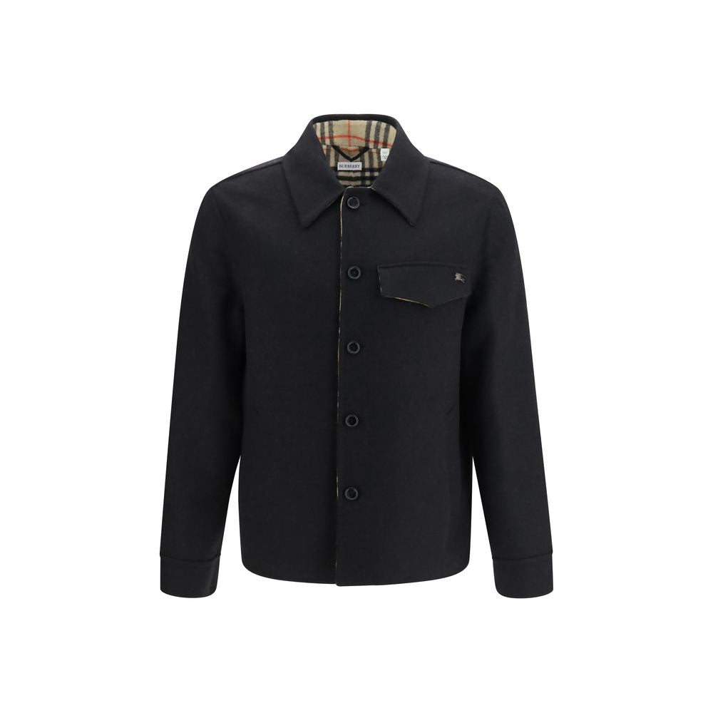 Burberry Black Wool Full-Length Jacket