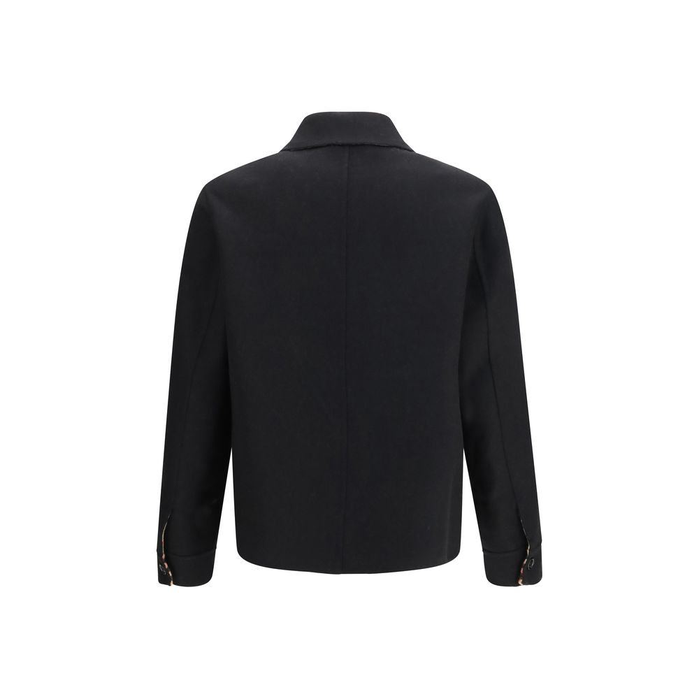 Burberry Black Wool Full-Length Jacket