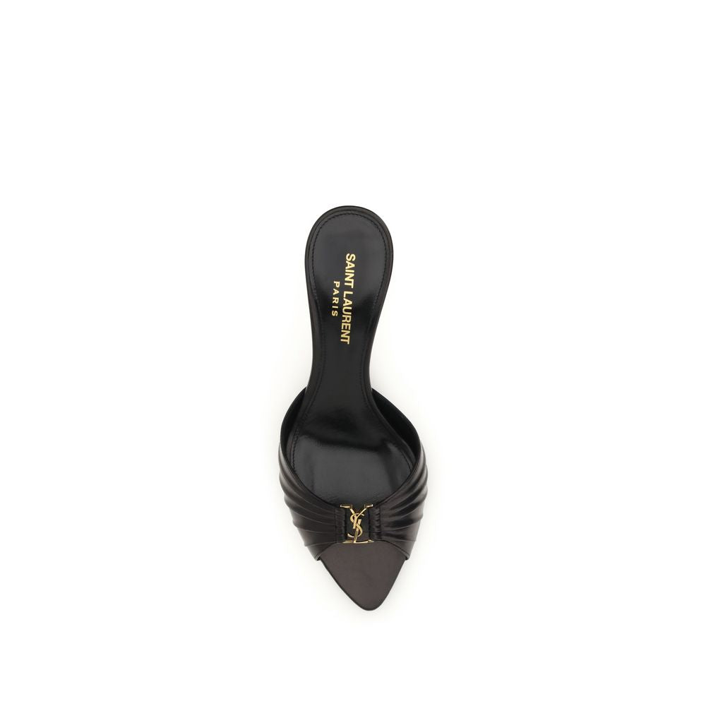 Saint Laurent Black Leather Sandals