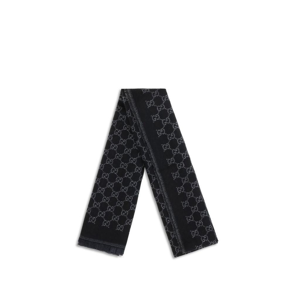 Gucci Black Wool Scarf
