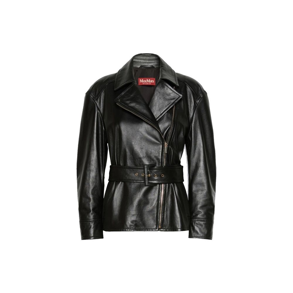 Max Mara Black skin Leather Jacket