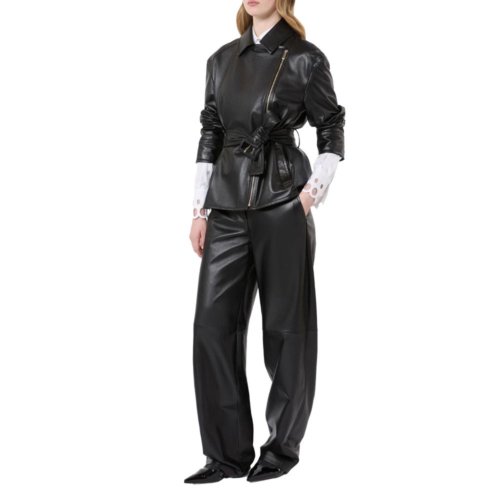 Max Mara Black skin Leather Jacket