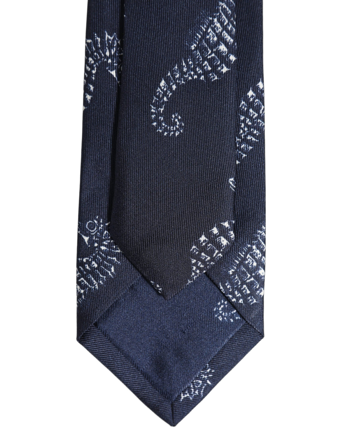 Dolce & Gabbana Dark Blue Silk Seahorse Print Adjustable Tied Necktie Tie