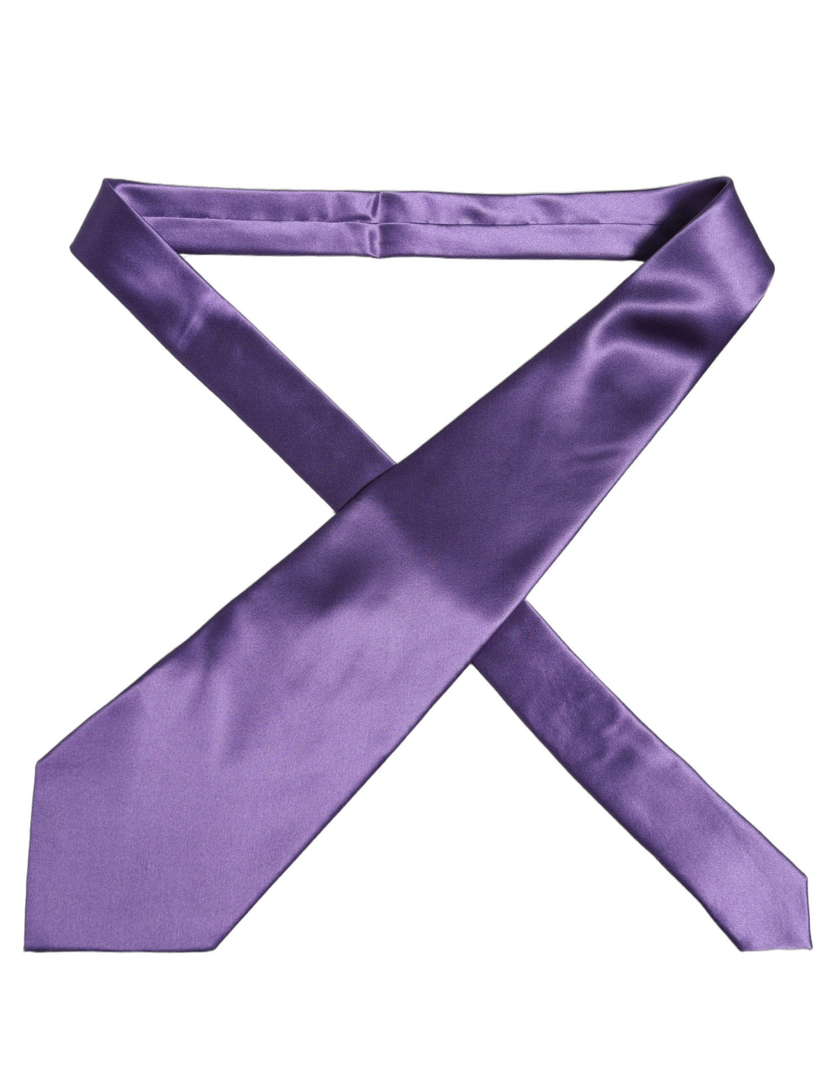 Dolce & Gabbana Men Purple Satin Silk Blend Adjustable Tied Necktie Tie