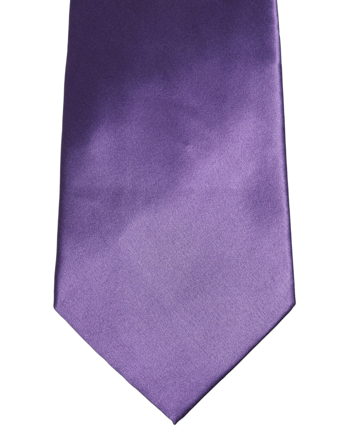 Dolce & Gabbana Men Purple Satin Silk Blend Adjustable Tied Necktie Tie