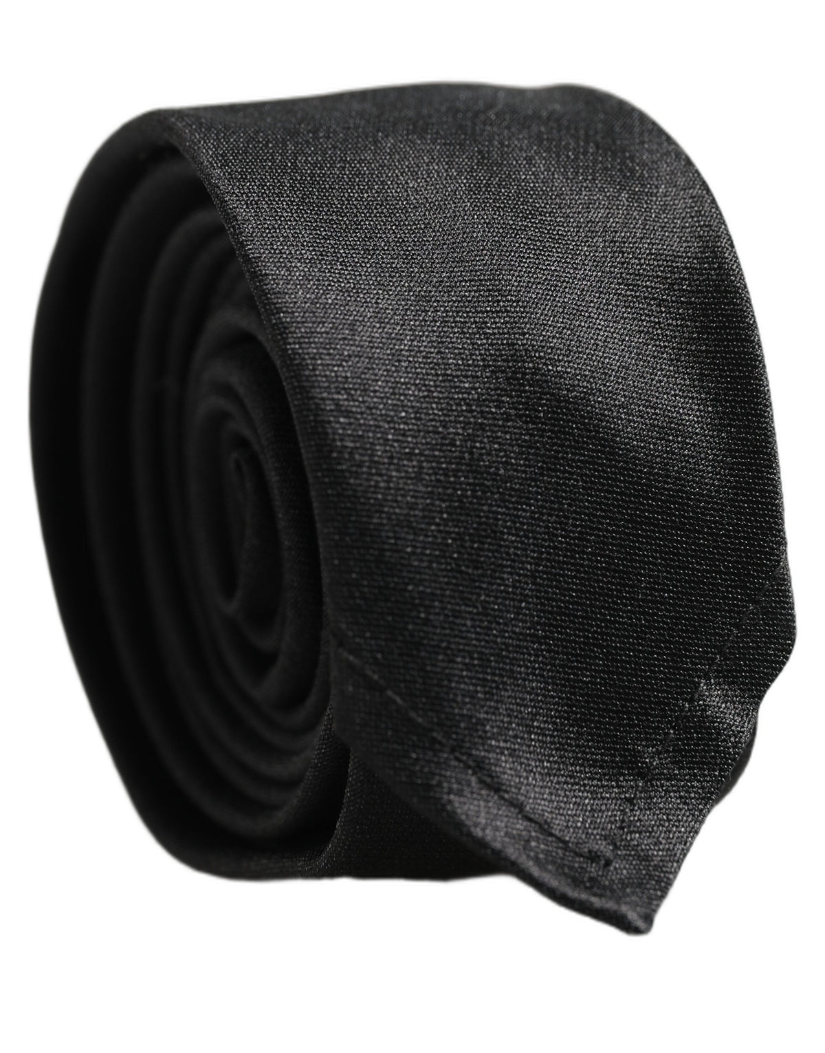 Dolce & Gabbana Men Black Satin Silk Classic Adjustable Tied Necktie Tie