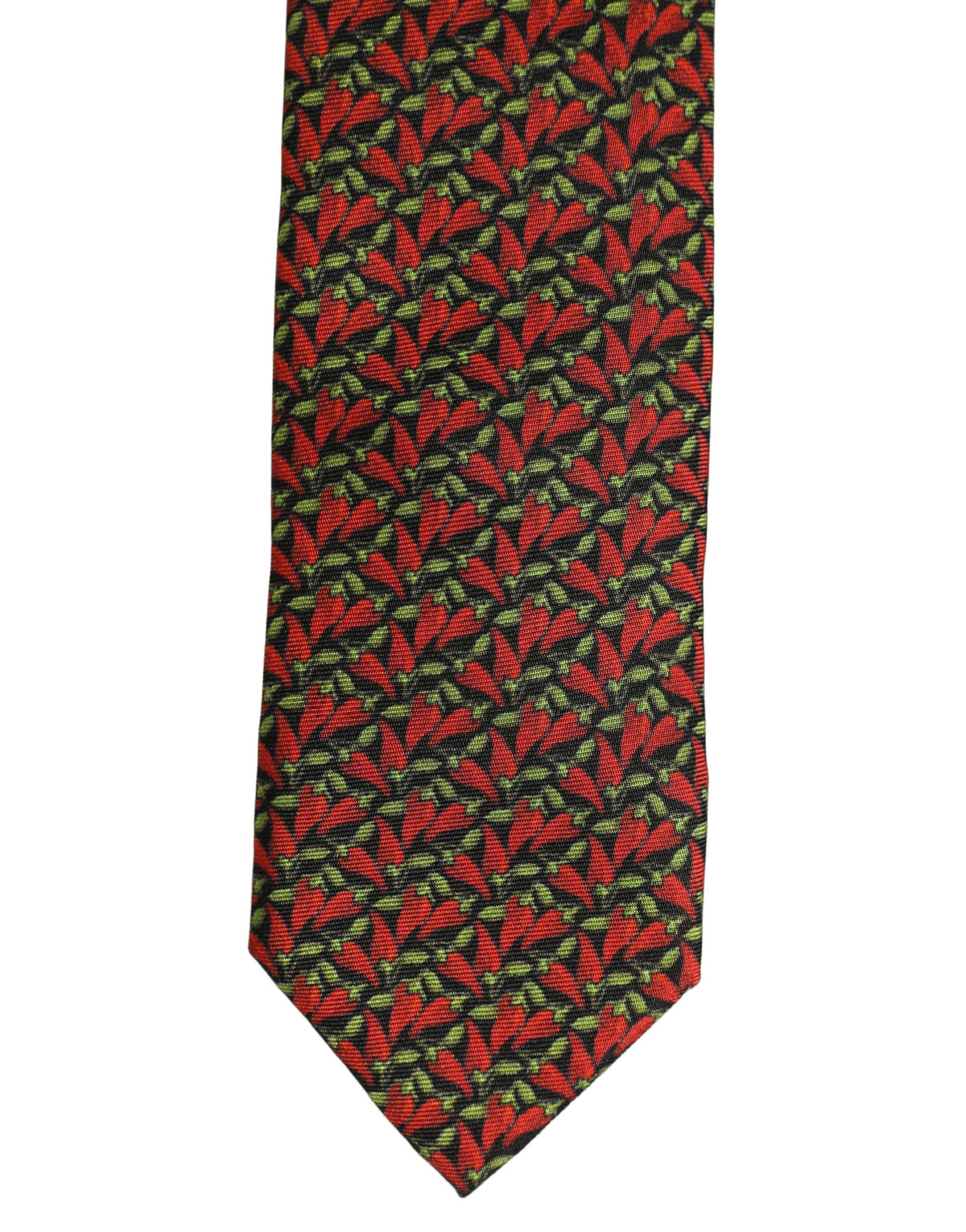 Dolce & Gabbana Multicolor Chili Peppers Silk Adjustable Tied Necktie Tie