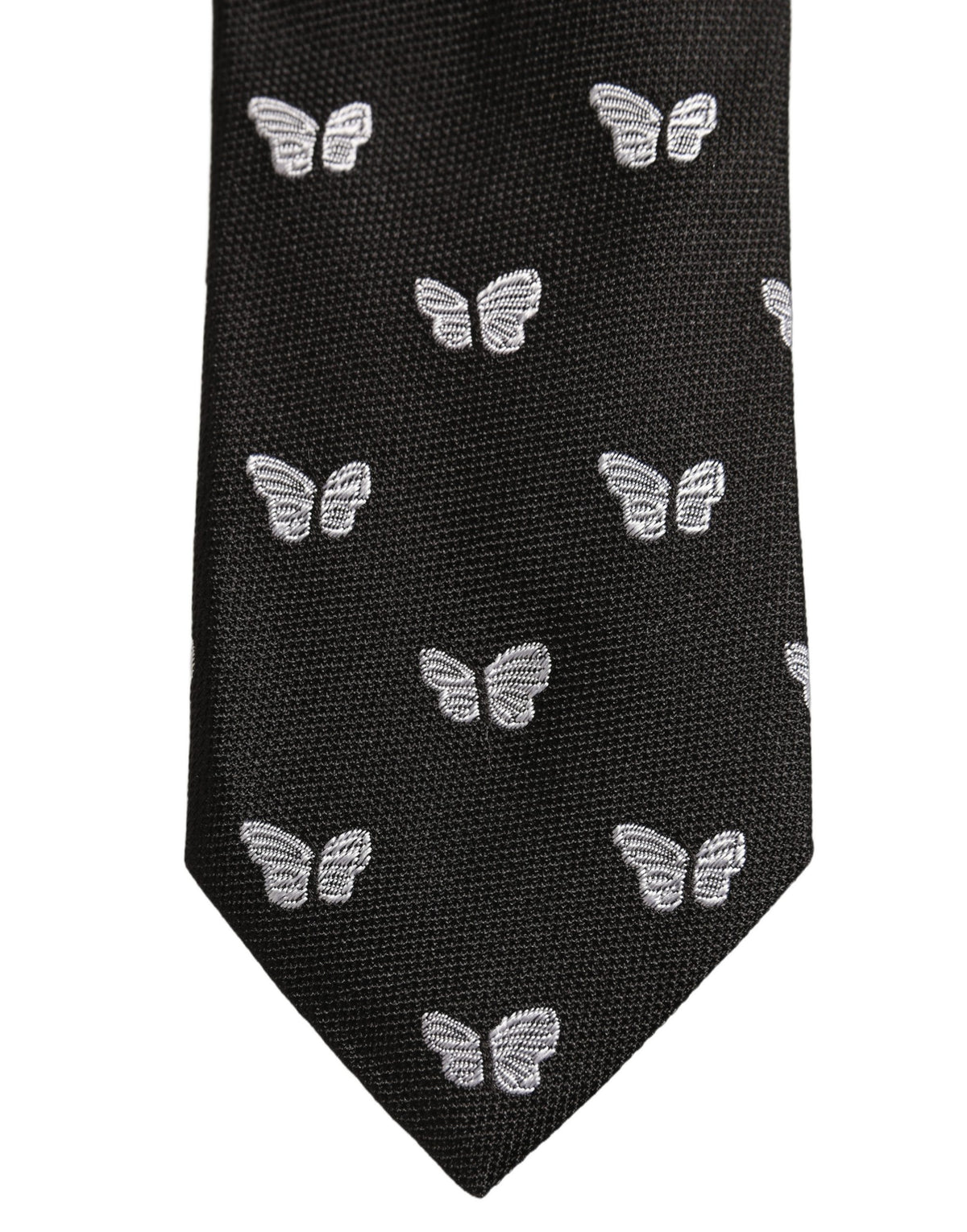Dolce & Gabbana Men Black Silk Butterfly Adjustable Tied Necktie Tie