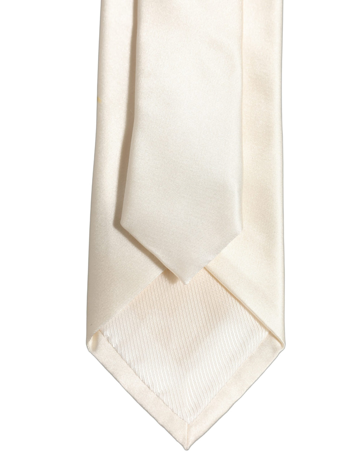 Dolce & Gabbana Cream Satin 100% Silk Adjustable Tied Men Necktie Tie