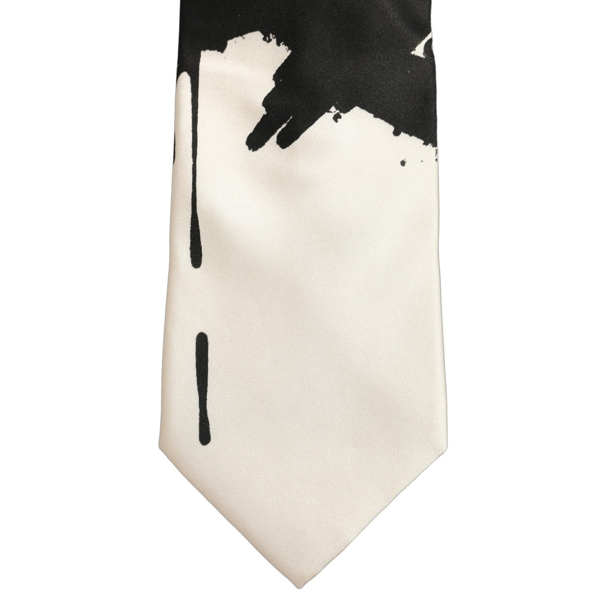 Dolce & Gabbana White Silk Floral Graphic Adjustable Tied Men Necktie Tie