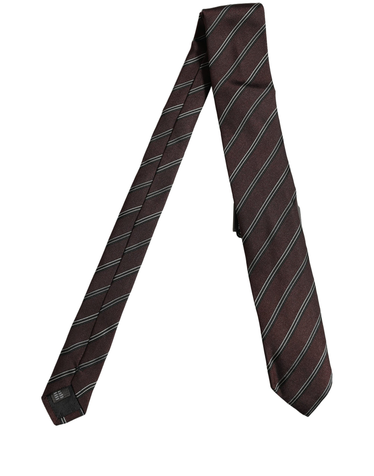 Dolce & Gabbana Burgundy Stripes Silk Adjustable Necktie Accessory Tie
