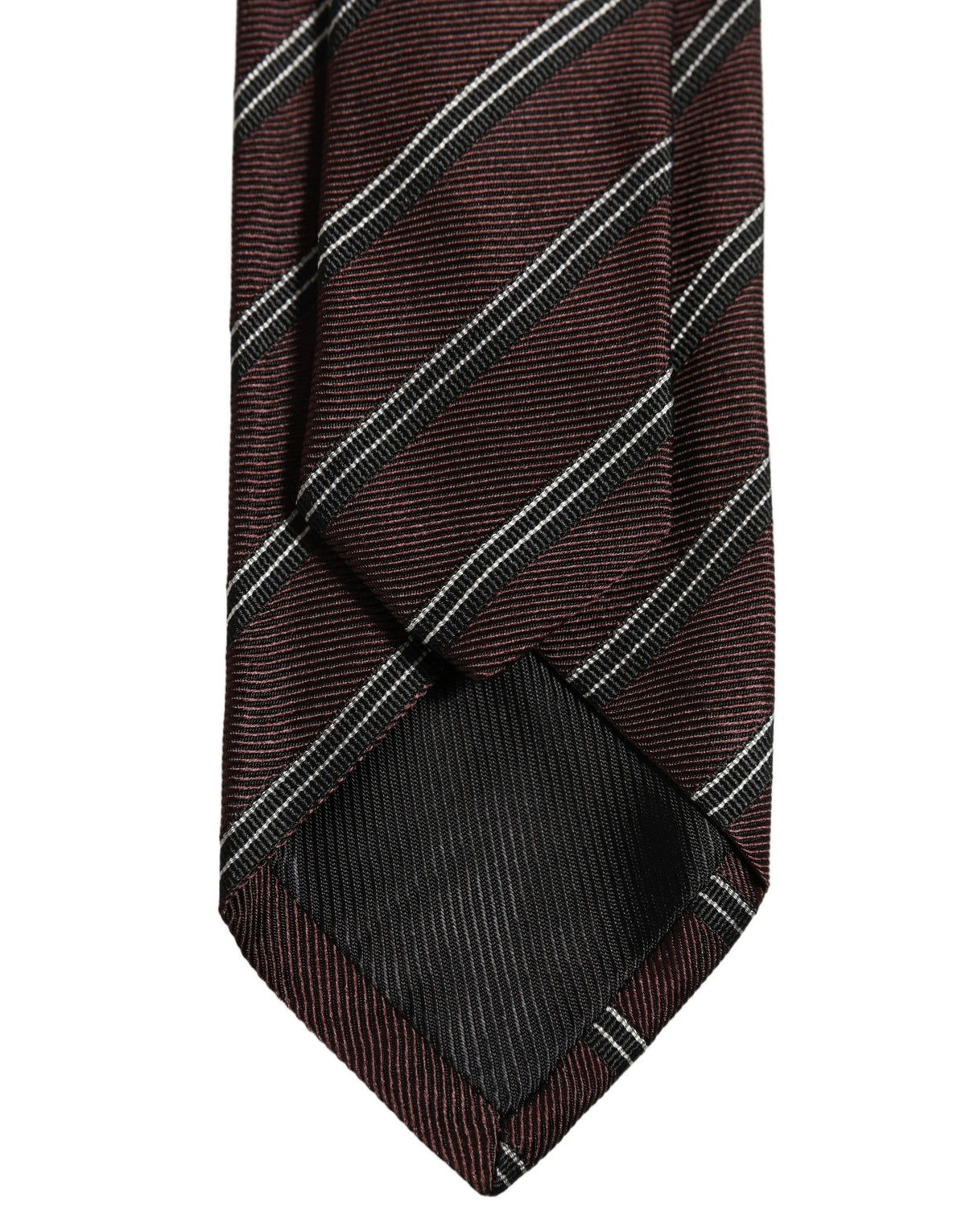 Dolce & Gabbana Burgundy Stripes Silk Adjustable Necktie Accessory Tie