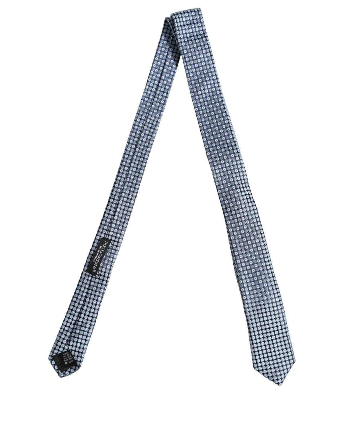 Dolce & Gabbana Blue Circle Pattern Silk Adjustable Necktie Accessory Tie