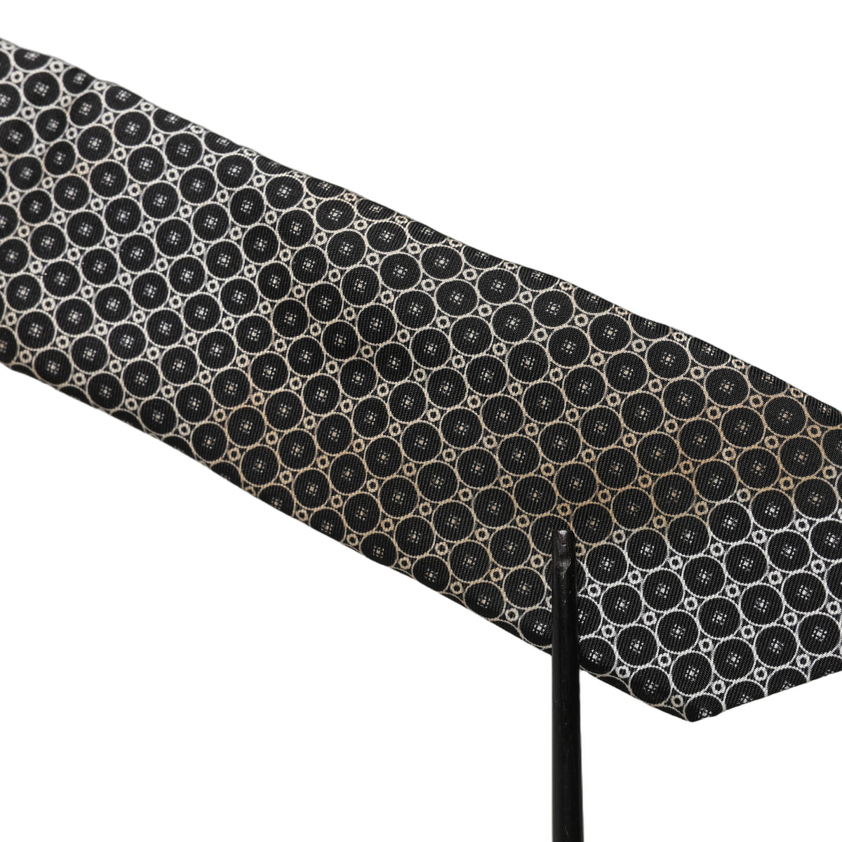 Dolce & Gabbana Black White Geometric Silk Adjustable Necktie Accessory Tie