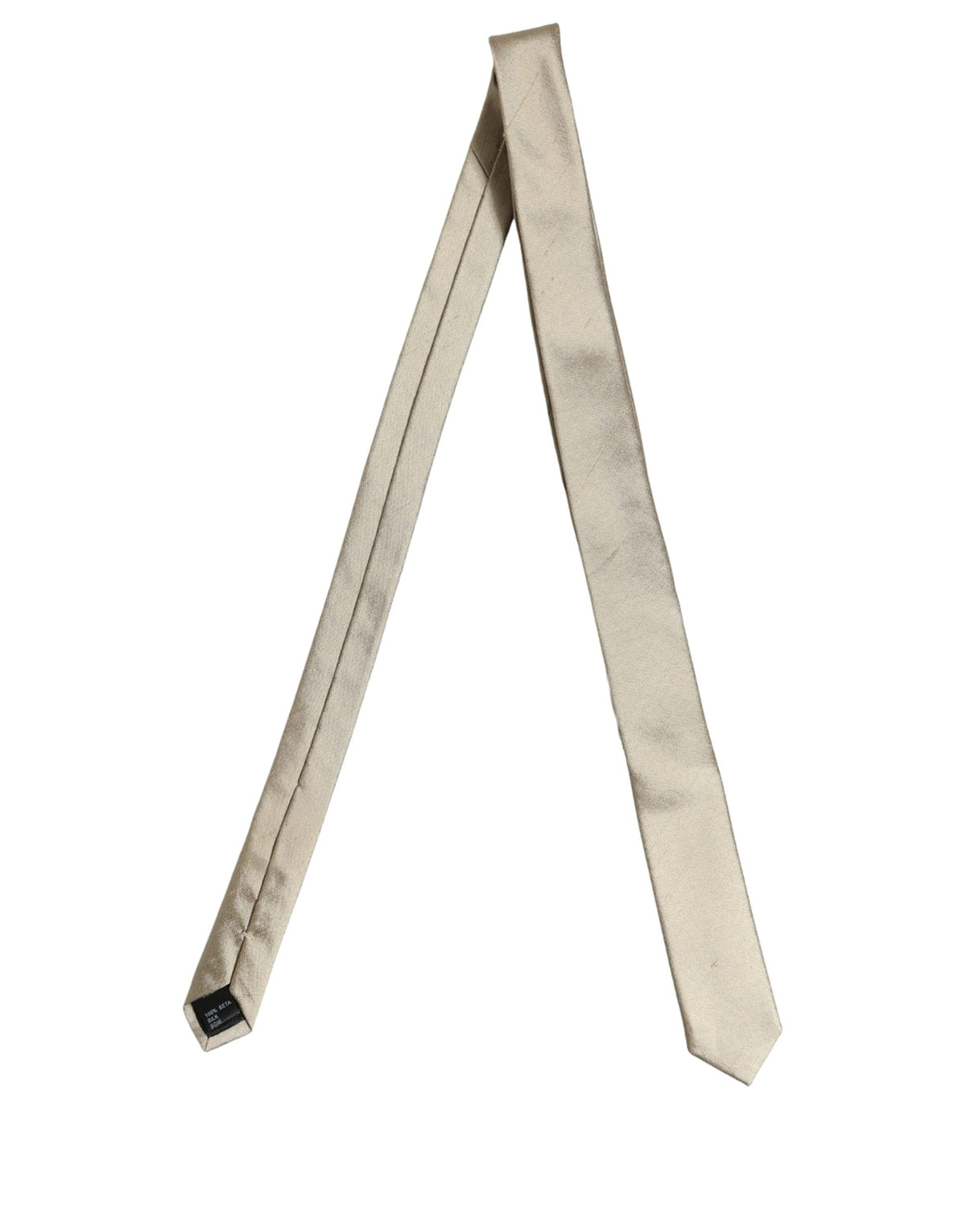 Dolce & Gabbana Gold Satin Silk Textured Adjustable Necktie Accessory Tie