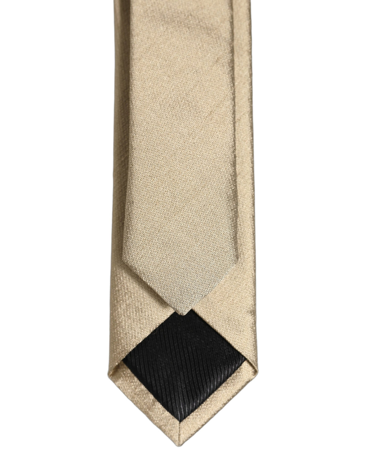 Dolce & Gabbana Gold Satin Silk Textured Adjustable Necktie Accessory Tie