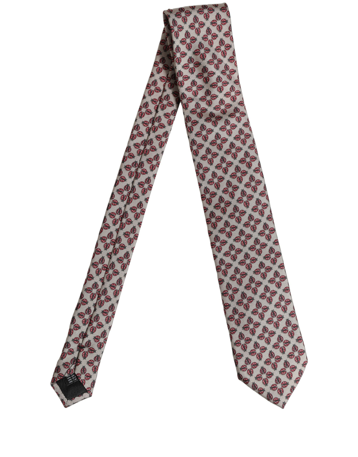 Dolce & Gabbana Beige Lady Bug Silk Adjustable Necktie Men Accessory Tie