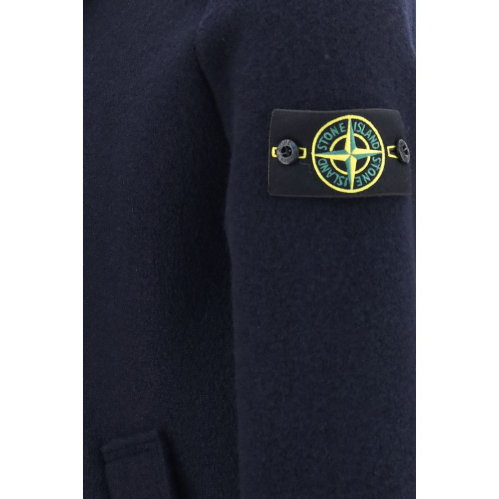 Stone Island Blue Wool Jacket