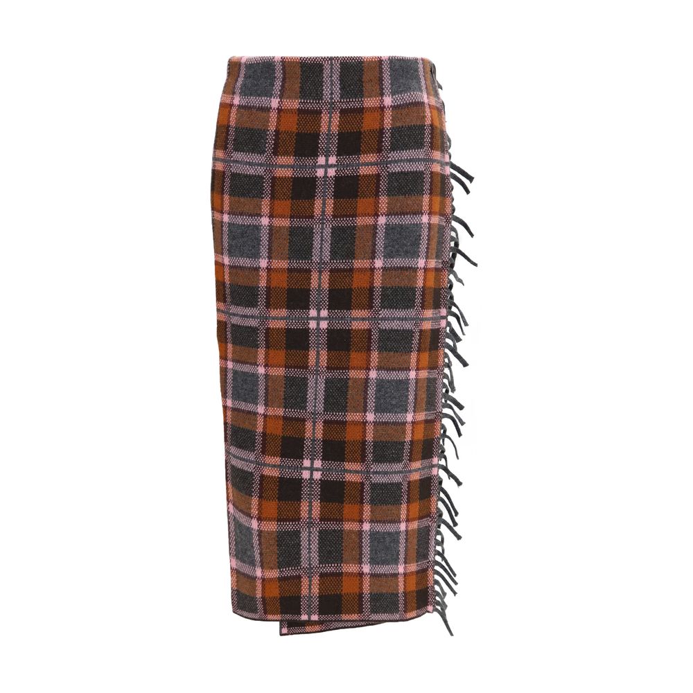 Guest in Residence Brown Wool Midi Skirt