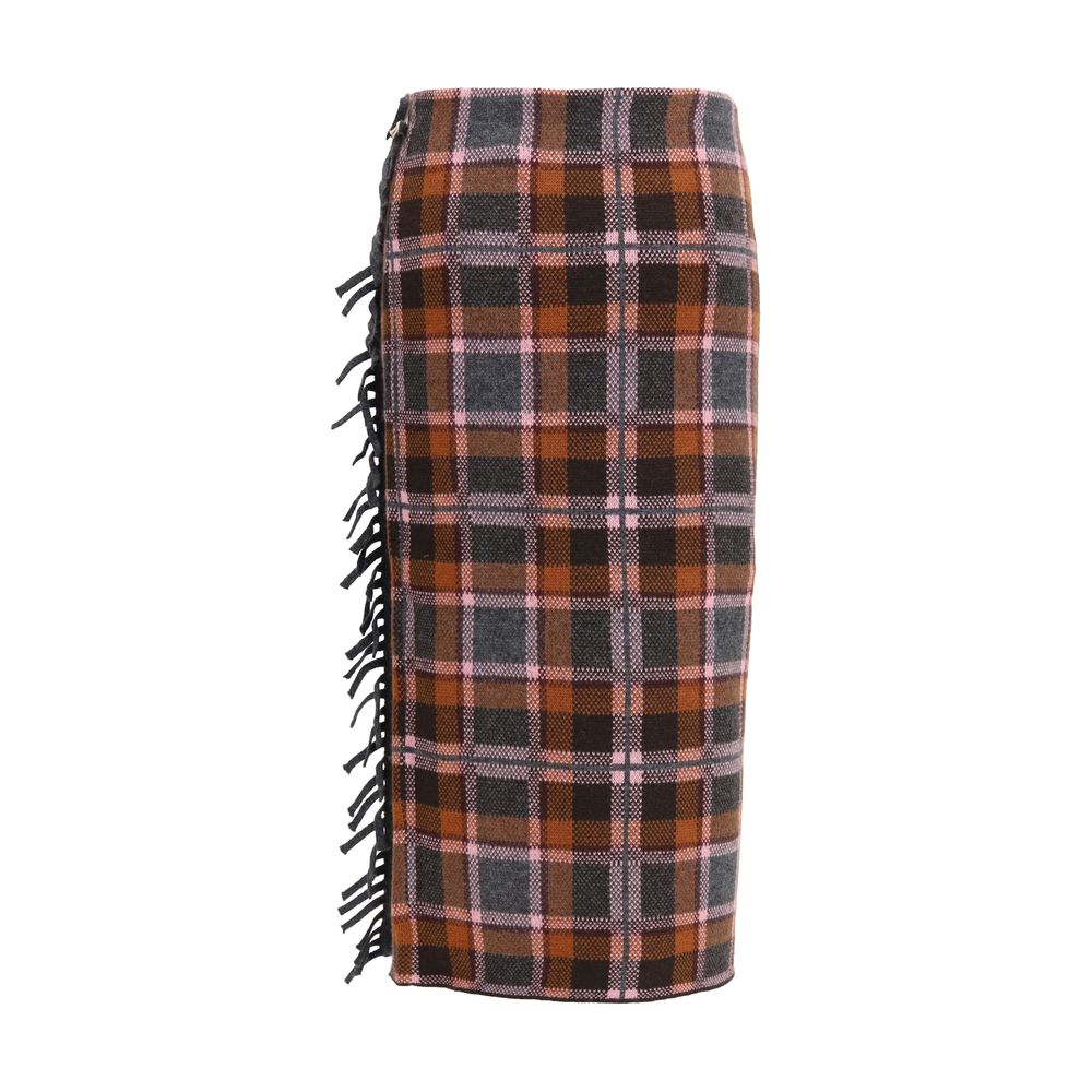Guest in Residence Brown Wool Midi Skirt
