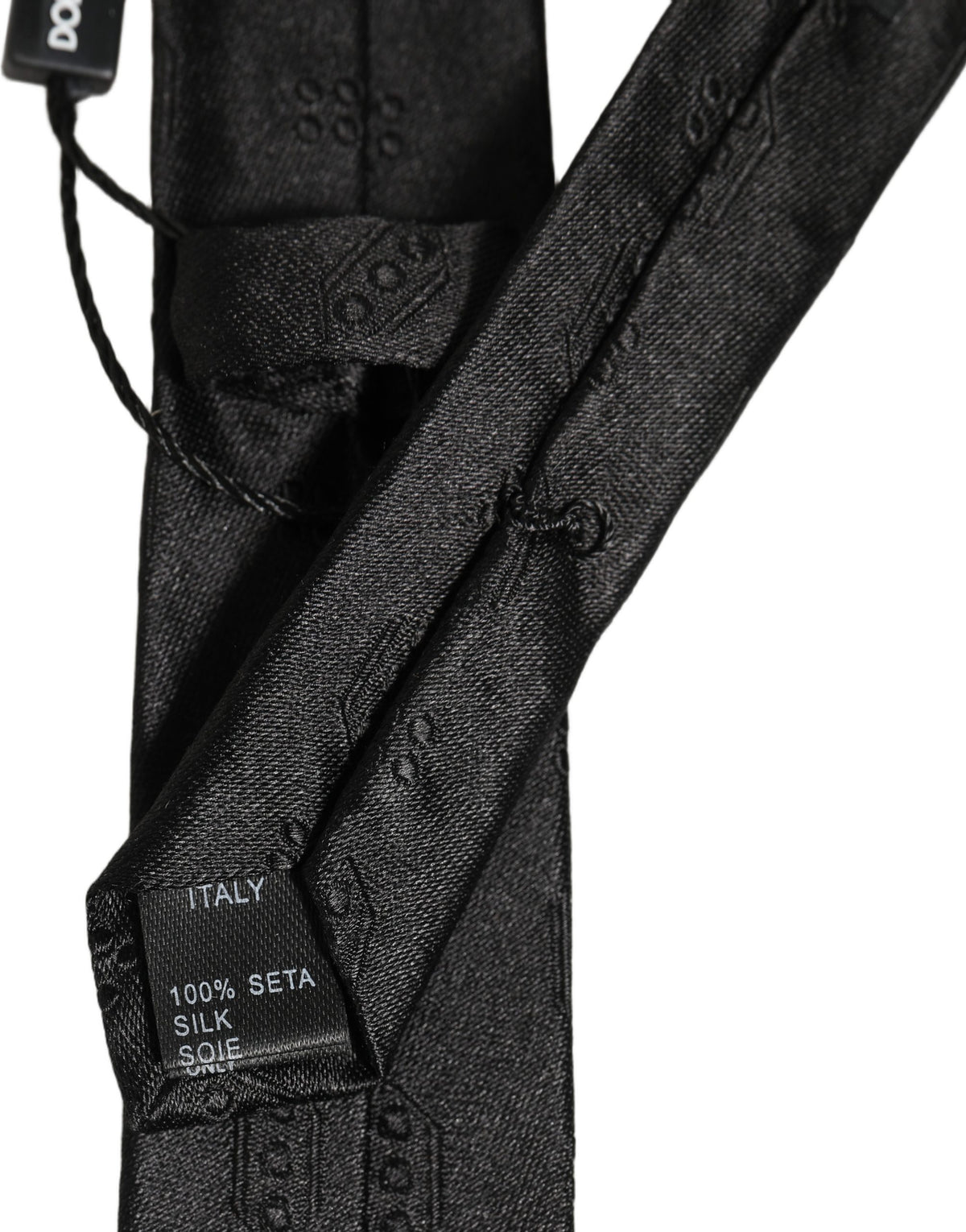 Dolce & Gabbana Black Silk Jacquard Adjustable Men Necktie Accessory Tie