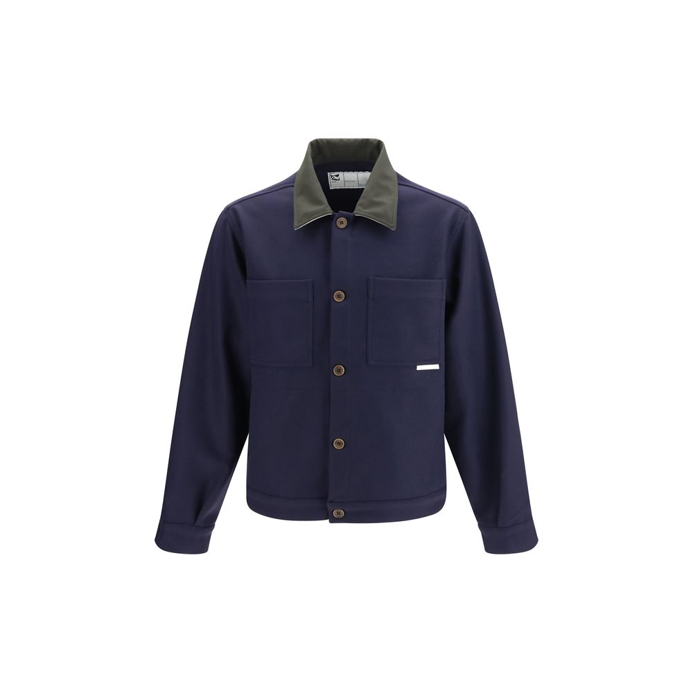 GR10K Blue Wool Full-Length Jacket